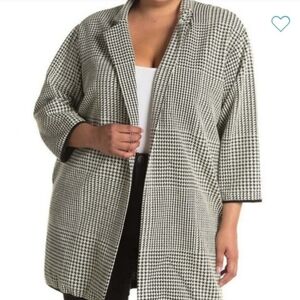Philosophy ivory black jacquard lightweight coat size 1X new with tags